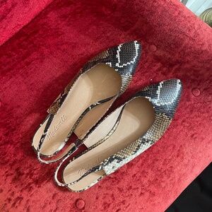 Madewell Margot Snakeskin Slingback Slides Size 9